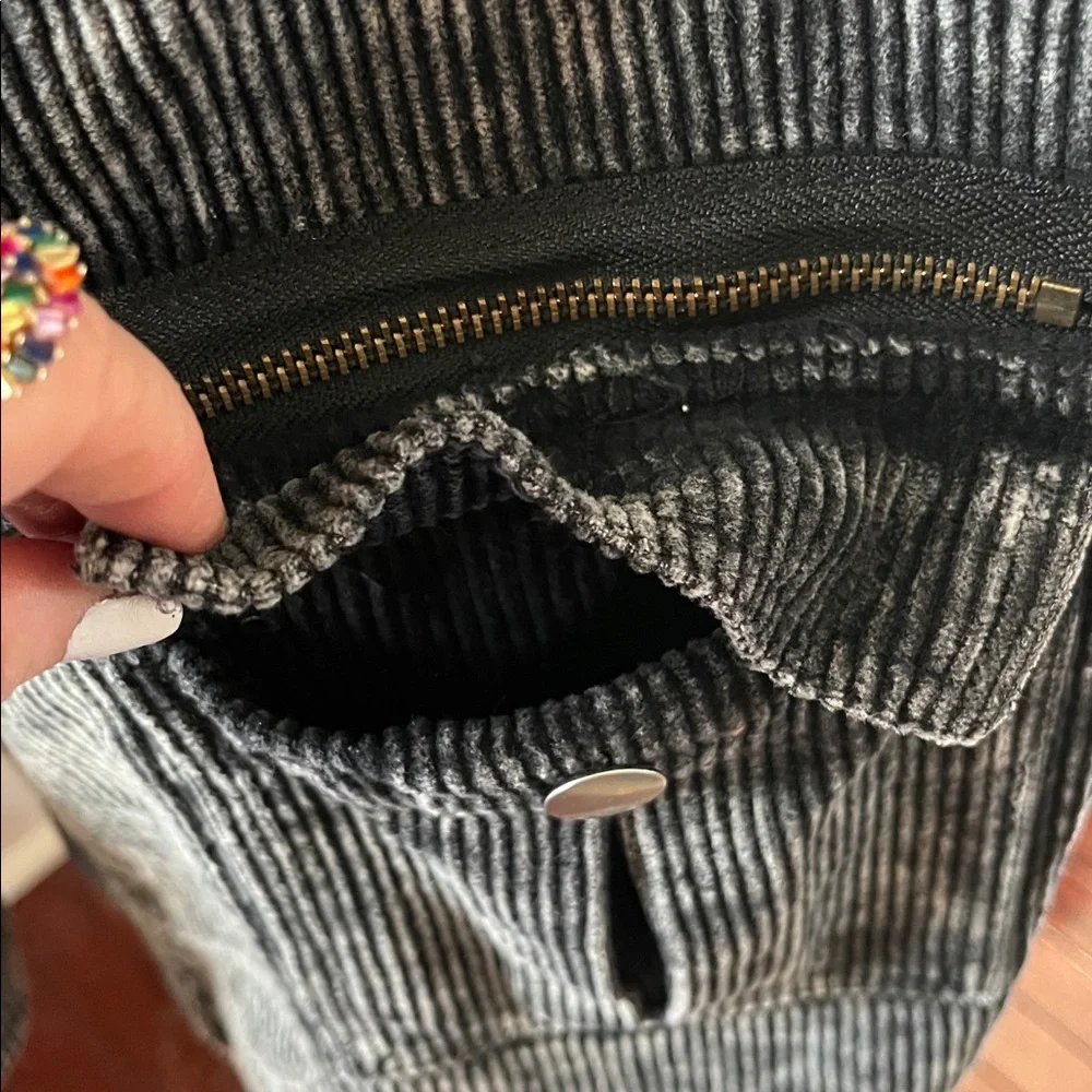 POL Kennedy Military Black Corduroy Jacket Vintage Patch detail & Pockets Size L - Picture 13 of 17